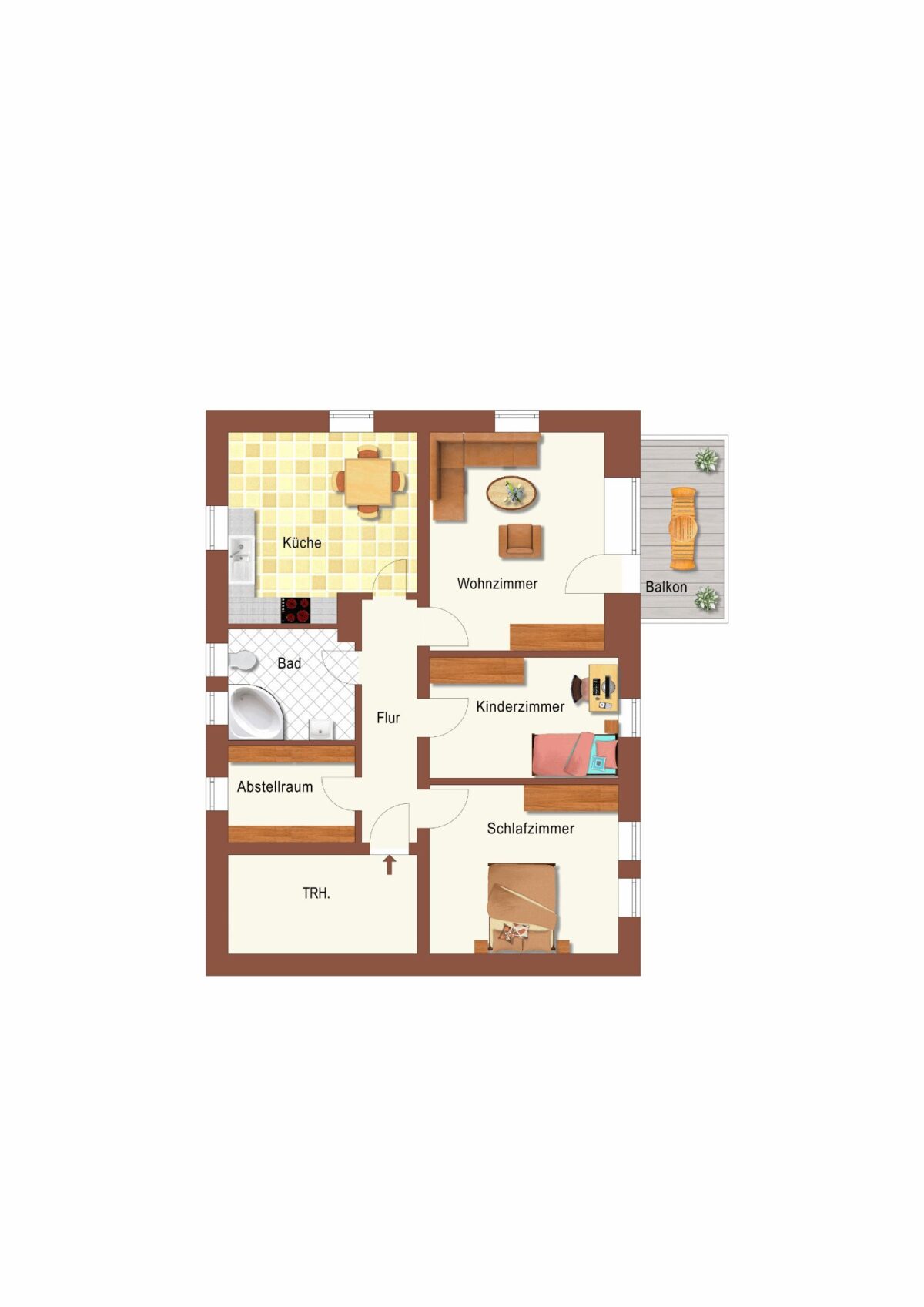 Grundriss mit Balkon