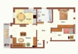 Grundriss - Charmante 3-Zimmer-Wohnung in Höchstädt mit Balkon und Garage